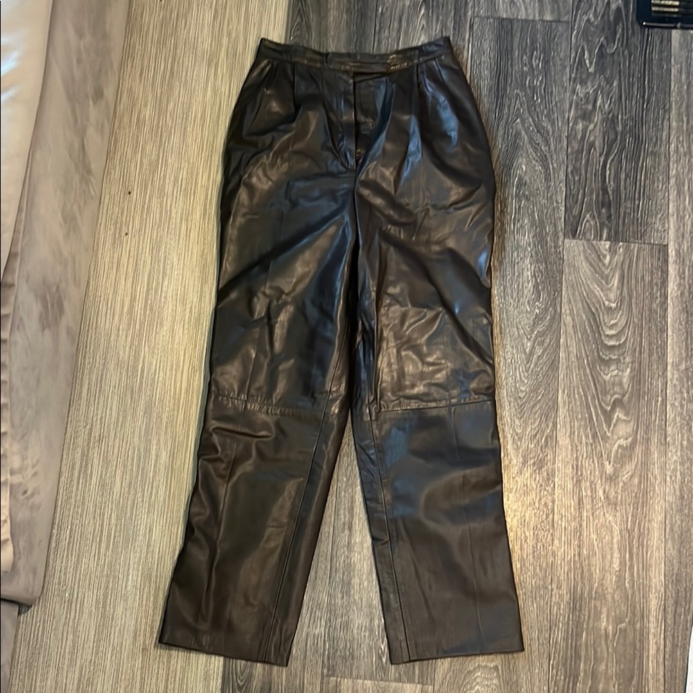 Women’s Saks Fifth Avenue Brown Leather Pants